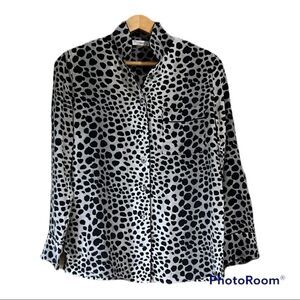 Equipment Silk leopard mandarin collar blouse XS